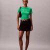Tricou slim cu logo grafic în dungi Tricou slim cu logo grafic în dungi