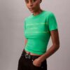 Tricou slim cu logo grafic în dungi Tricou slim cu logo grafic în dungi