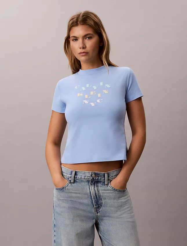 Tricou slim cu logo grafic în straturi Tricou slim cu logo grafic în straturi