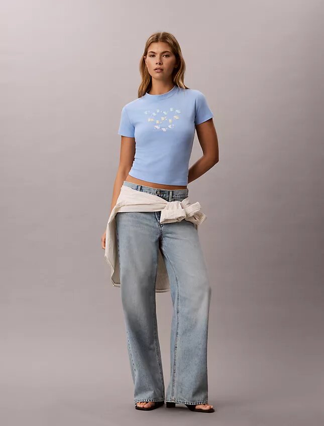 Tricou slim cu logo grafic în straturi Tricou slim cu logo grafic în straturi