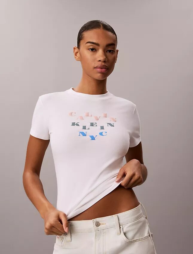 Tricou slim cu logo grafic în straturi Tricou slim cu logo grafic în straturi