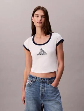 Tricou slim cu logo Monogram