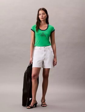 Tricou slim cu logo Monogram