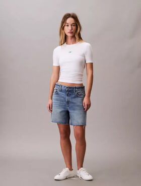 Tricou slim cu logo Monogram și material Modal elastic