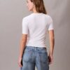 Tricou slim cu logo Monogram și material Modal elastic