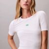 Tricou slim cu logo Monogram și material Modal elastic