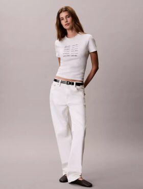 Tricou slim cu logo tipografic