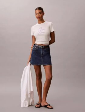 Tricou slim cu logo tipărit în relief