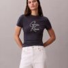 Tricou slim cu logo tipărit în relief Tricou slim cu logo tipărit în relief