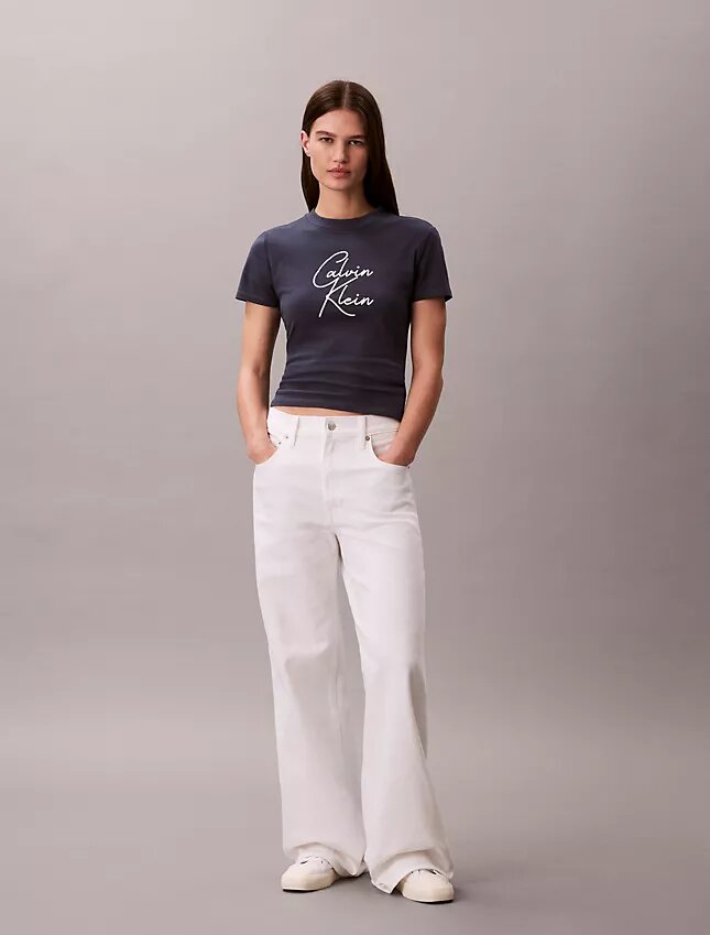 Tricou slim cu logo tipărit în relief Tricou slim cu logo tipărit în relief