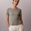 Tricou slim cu volane