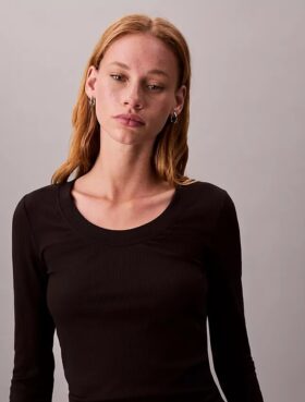 Tricou slim din Modal elastic cu nervuri