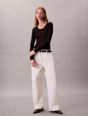 Tricou slim din Modal elastic cu nervuri