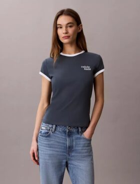 Tricou slim fit cu logo 1989