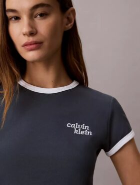 Tricou slim fit cu logo 1989