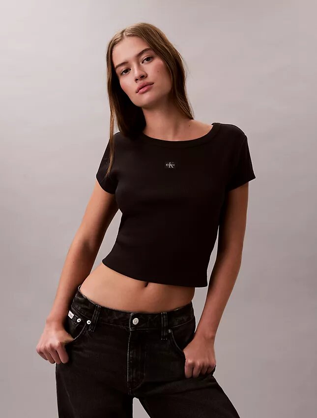 Tricou slim Monologo țesut Tricou slim Monologo țesut