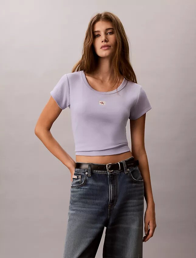 Tricou slim Monologo țesut Tricou slim Monologo țesut