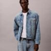 Trucker Jacket din denim cu monogramă integrală, în stilul anilor ’90