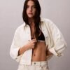 Trucker Jacket din denim strânsă în talie Trucker Jacket din denim strânsă în talie