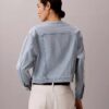 Trucker Jacket scurtă din denim, fără guler Trucker Jacket scurtă din denim, fără guler