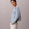 Trucker Jacket scurtă din denim, fără guler Trucker Jacket scurtă din denim, fără guler