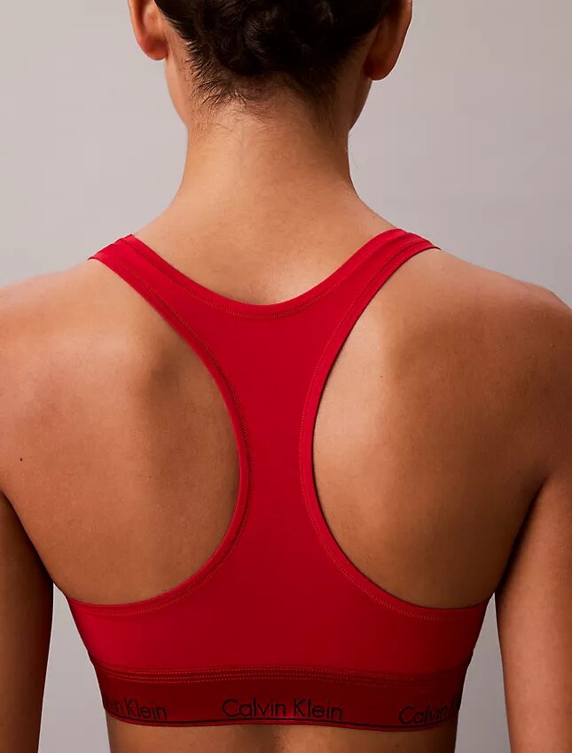 Unlined Bralette din bumbac și Modal, cu logo metalic Unlined Bralette din bumbac și Modal, cu logo metalic