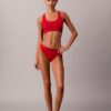 Unlined Bralette din bumbac și Modal, cu logo metalic Unlined Bralette din bumbac și Modal, cu logo metalic