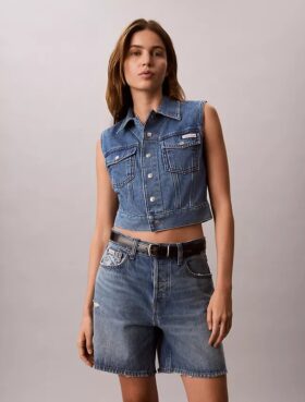 Vestă fără mâneci din denim
