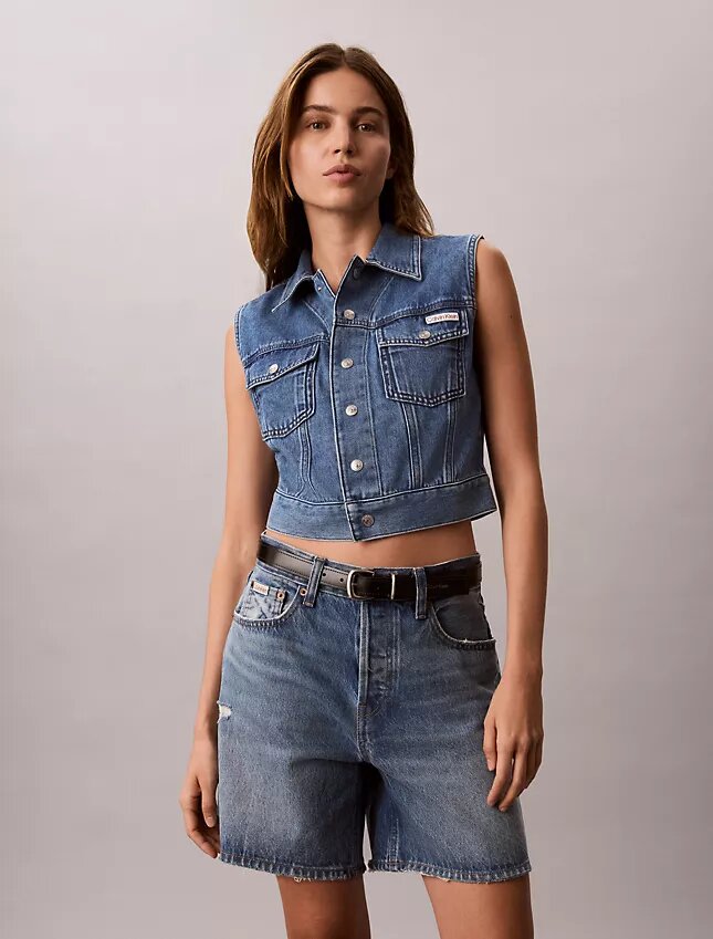 Vestă fără mâneci din denim Vestă fără mâneci din denim