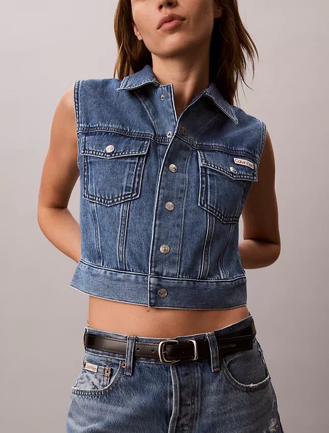Vestă fără mâneci din denim Vestă fără mâneci din denim